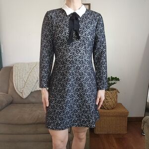 Anthropologie Erin Fetherston Black Lace Knee Length Dress Size 12